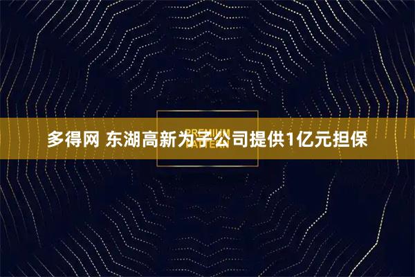 多得网 东湖高新为子公司提供1亿元担保